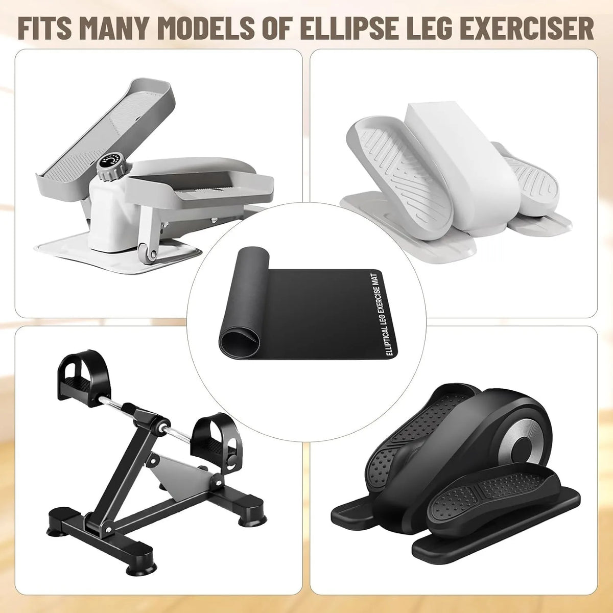 tapis d'exercice antidérapant insonorisant protection sol robuste machine elliptique gym noir pliable utilisation quotidienne
