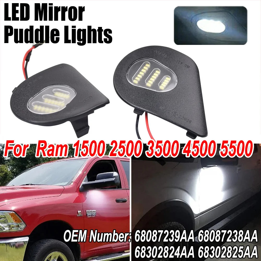 lampe led miroir voiture noir diodes clips câbles modernes dodge ram 1500 2500 3500