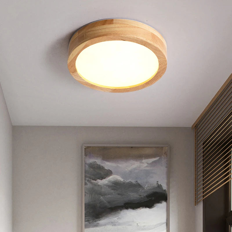 lampe moderne bois blanc texture naturelle éclairage quotidien led montée surface