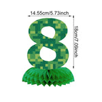numéros table vert pixelisé moderne fête anniversaire enfant baptême événement révélation sexe retour école