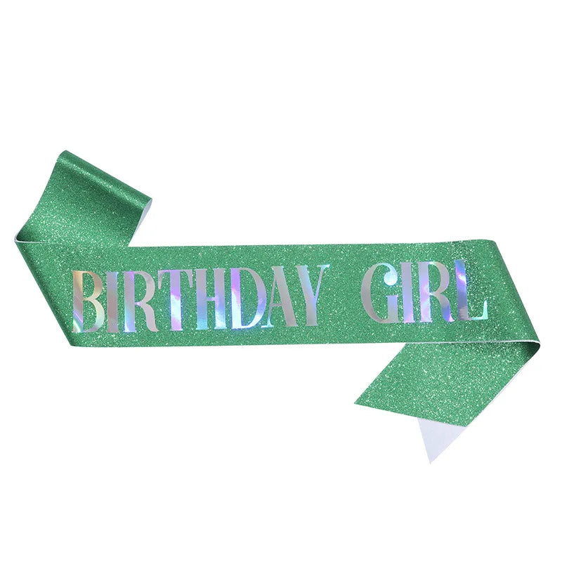 ruban pailleté festif anniversaire fille femme blanc rose bleu vert doré holographique