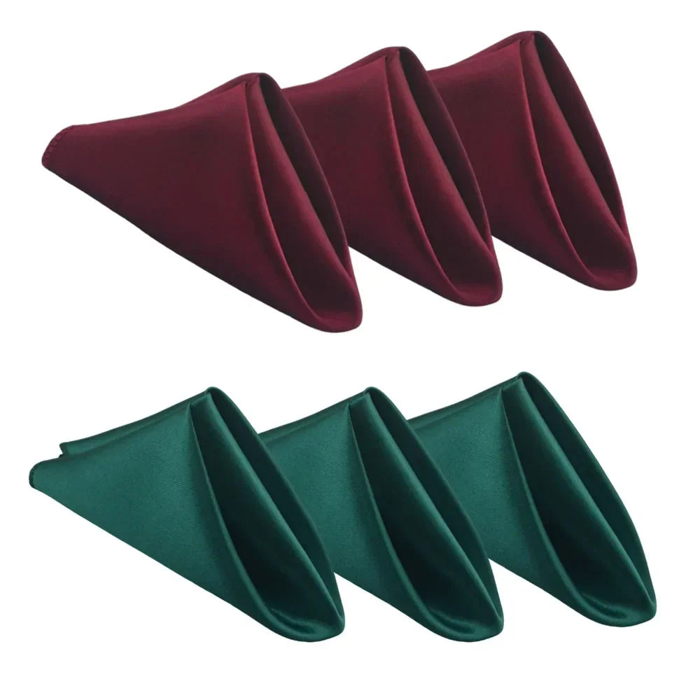 serviettes table satin carrées mariage décoration fête couleur unie classique