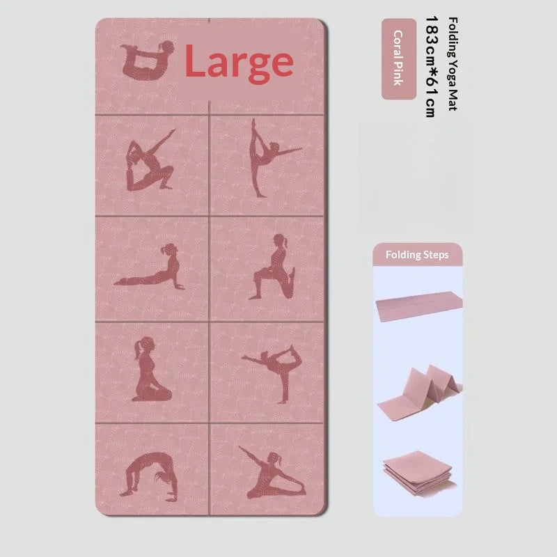 tapis yoga pliable rose corail motif géométrique moderne 80cm 183cm tpe FITNESS yoga maison