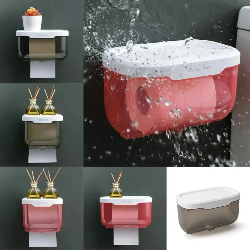 boîte serviettes beige rose moderne adhésive salle bain cuisine organisateur papier toilette opacité texture
