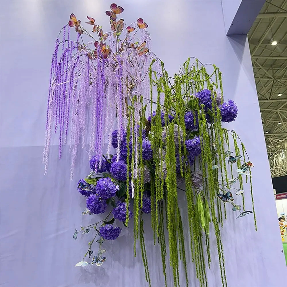 guirlande pampas naturelle blanc violet bleu vert décoration mariage anniversaire intérieur rustic texture pampas