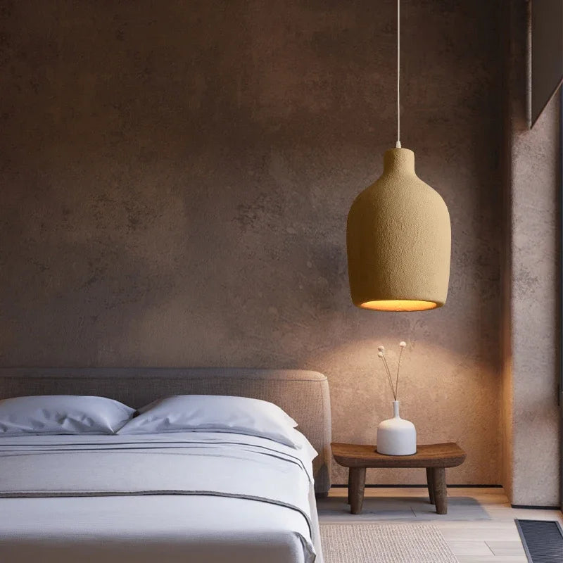suspension lampes modernes polymère beige texture granulée opaques