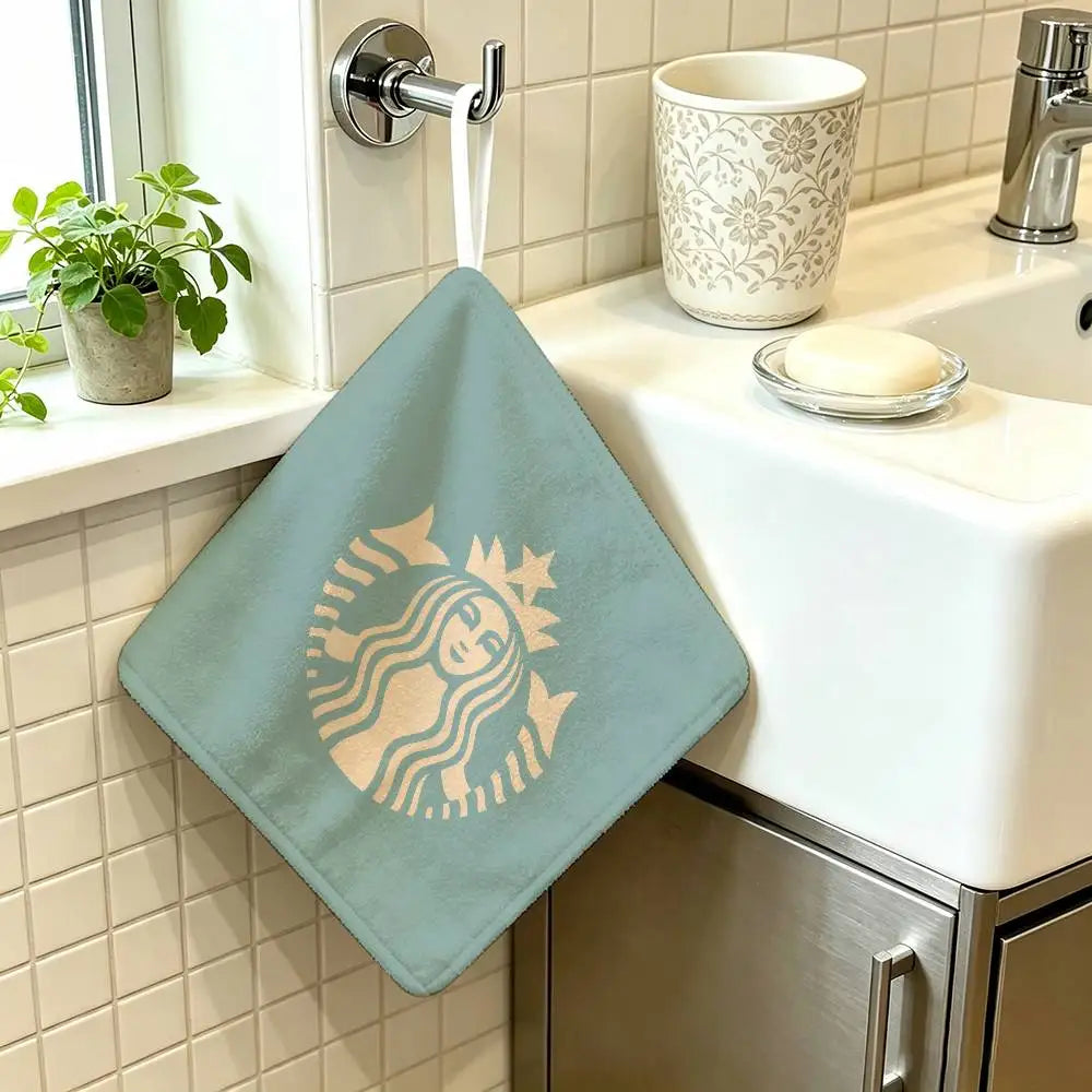 sac main vert logo starbucks blanc anneau métallique moderne polyvalent durable polyester Jacquard
