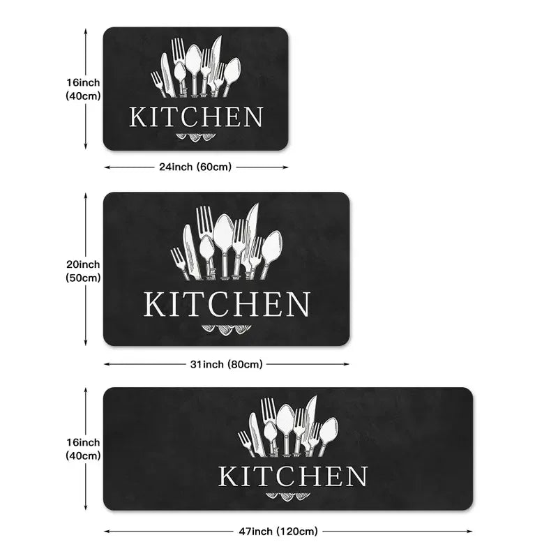 tapis cuisine moderne noir blanc couverts kitchen salle bain salon polyester feutre vinyle rectangle