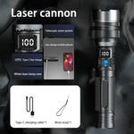 lampe torche led rechargeable usb affichage numerique etanche ipx8 longue durée camping noir texturé