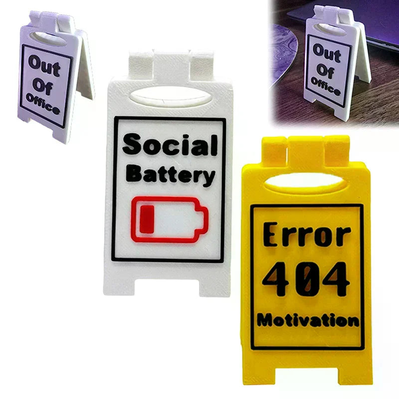 plaque signalisation humour clips texte imprimé travailler moderne blanc rouge