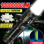 lampe torche noire rechargeable led puissante longue portée indicateur charge usb