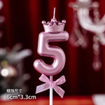 bougies numeriques rose couronne ruban brillant pique decoration anniversaire festif chiffres princesse