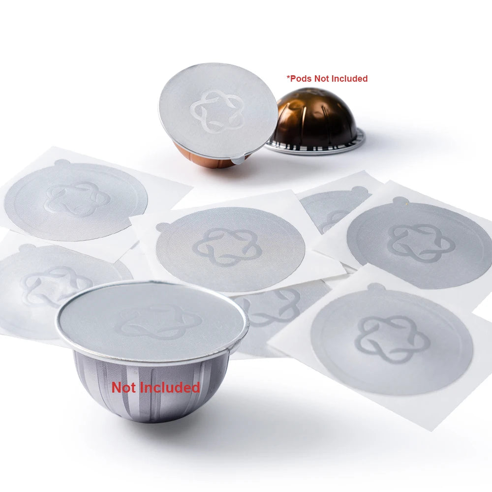 filtres rechargeables aluminium coniques nespresso vertuo plus 100pcs argentés modernes