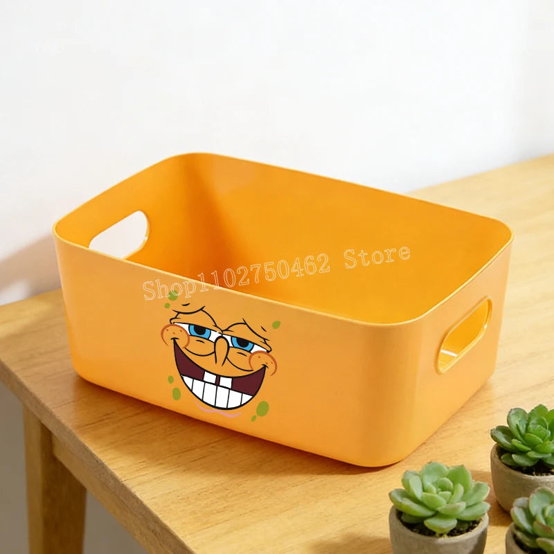 boîte rangement orange animée expressions poignées organisation moderne cartoon chambre table