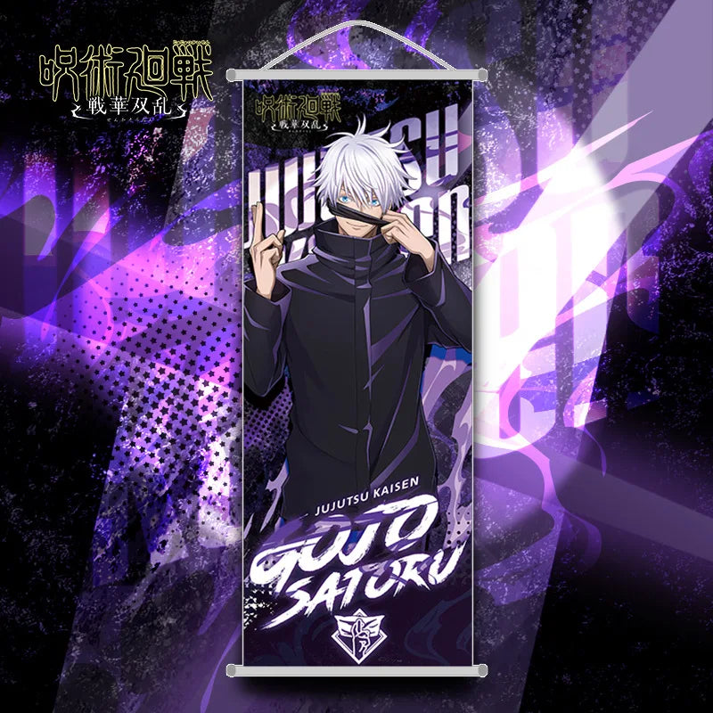 décoration murale anime gojo satoru bannière vert noir illustration clips ornement chambre