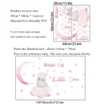 sticker mural éléphant nuage enfant illustration rose gris adhésif chambre bébé dream big little