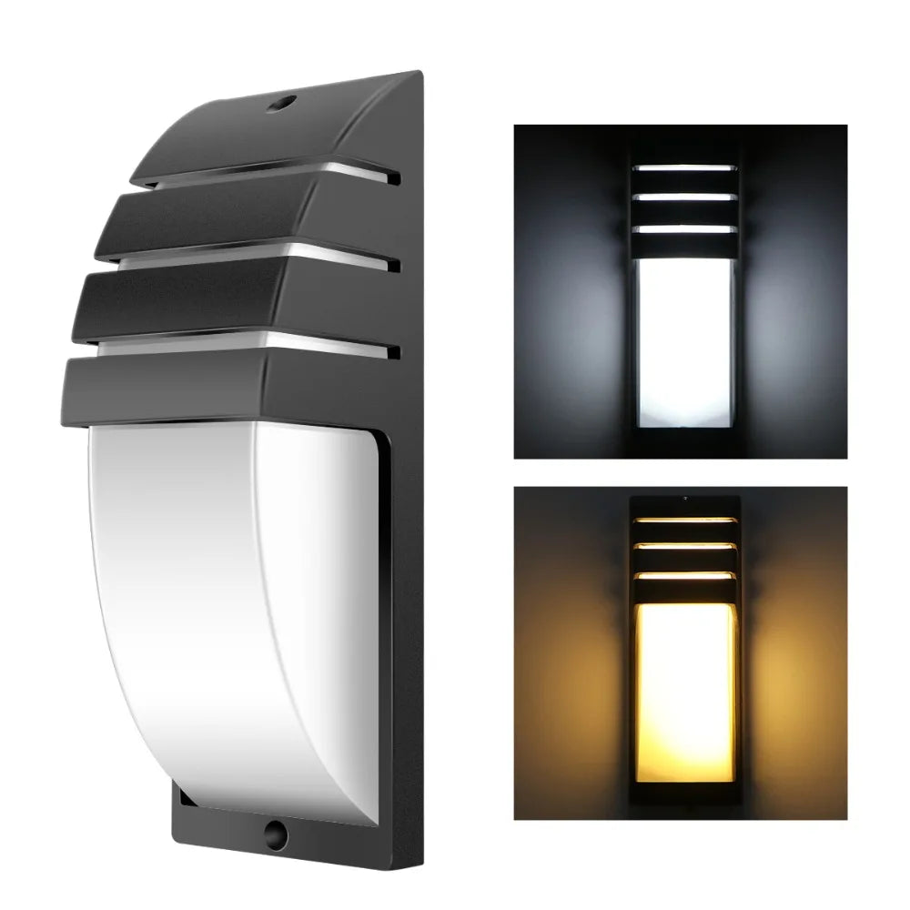 lumière murale led moderne noir ip65 249lm 12w 85265v waterproof(vis)