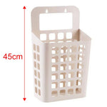 panier linge gris blanc perforé moderne rangement crochet adhésifs chambre salon