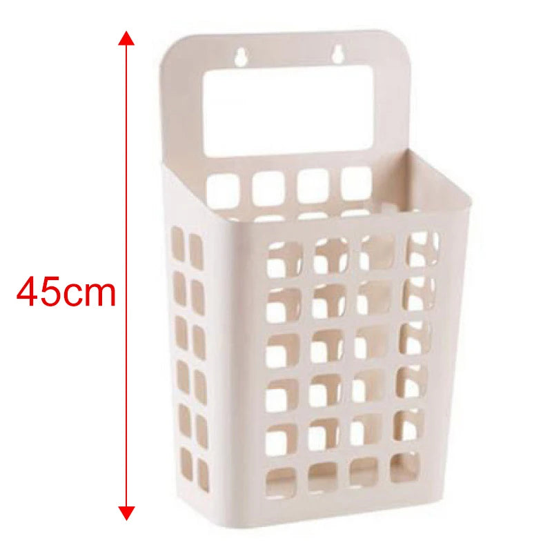 panier linge gris blanc perforé moderne rangement crochet adhésifs chambre salon