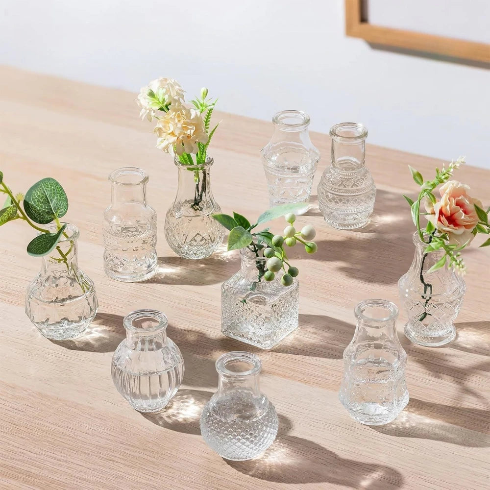 vases vintage verre marron vert transparent rétro diamant geometrique decoration table maison