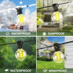 guirlande lumineuse solaire extérieure 15m 25 ampoules led jaunes télécommande