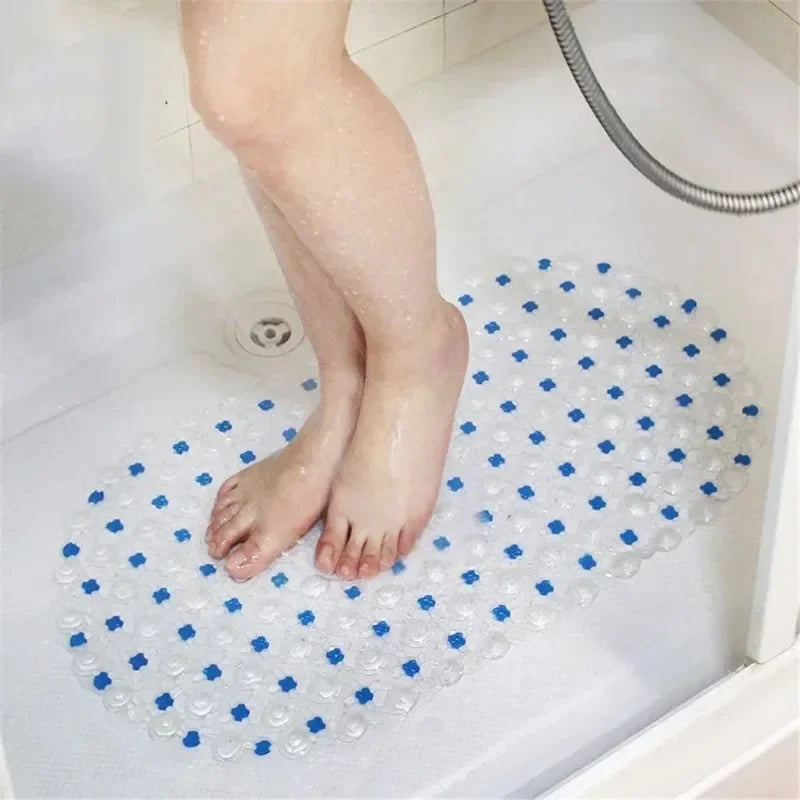 tapis bain antidérapant transparent points couleur ventouses sous structure bosses circulaires moderne minimaliste