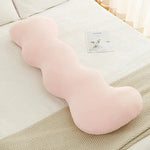 coussin ergonomique colonne polyester microfibre beige bleu clair uni moderne doux lit body support