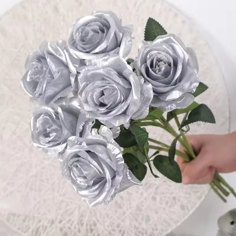 décoration intérieure rose or artificielle feuilles vertes mariage anniversaire moderne