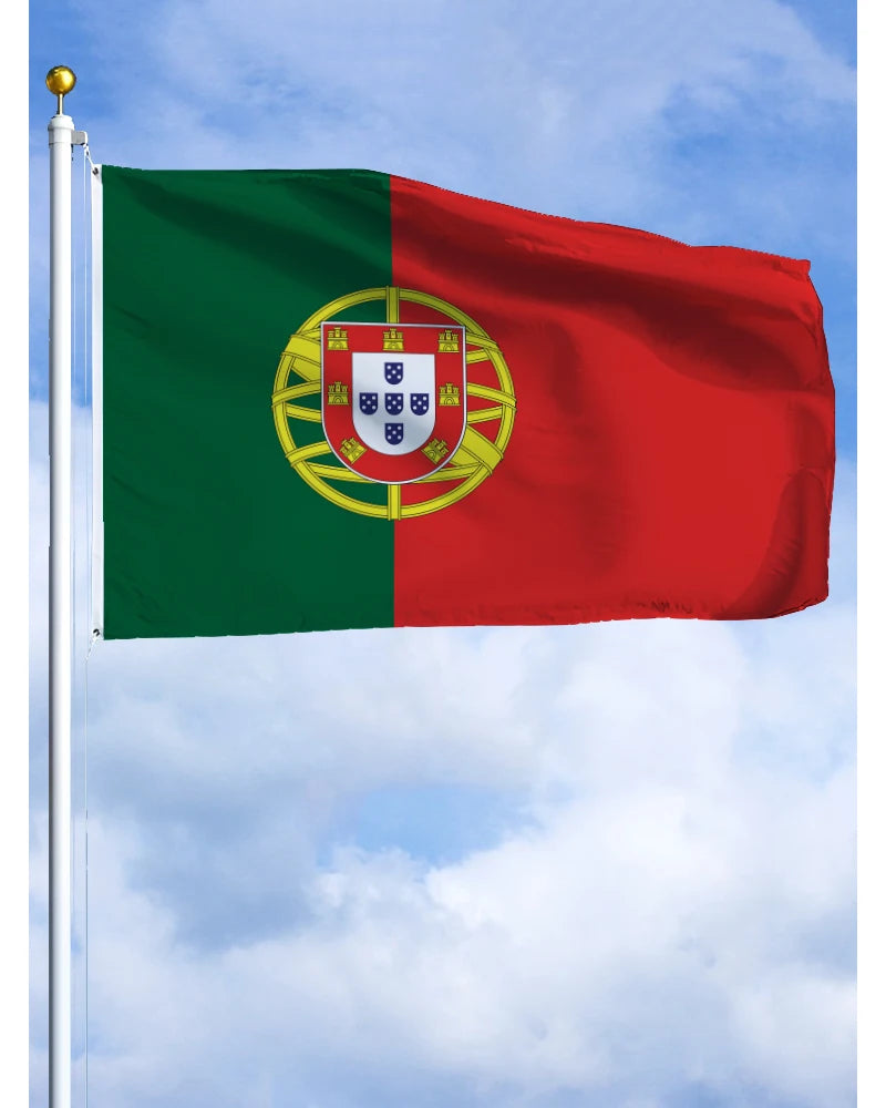 drapeau portugal super tex polyester vert rouge emblème classique décoration 120x180cm