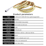 ruban led cob cct ajustable télécommande rf moderne adhésif blanc chaud froid 2700k 6500k