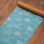 serviettes table chinoises classiques fleurées opaques bleu clair marine marronclair marronn foncé 150cm 200cm