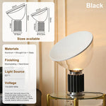 lampe table moderne verre transparent blanc base métal chambre coucher