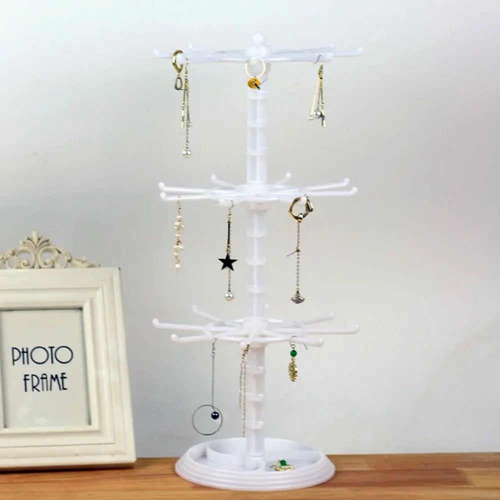 support bijoux rotatif transparent noir blanc moderne minimaliste empilable utilisation multiple organisateur diy