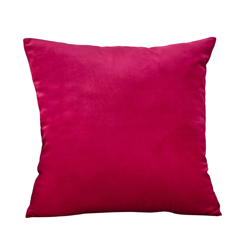 housse coussin carrée velours uni canapé salon décoration maison 45x45cm