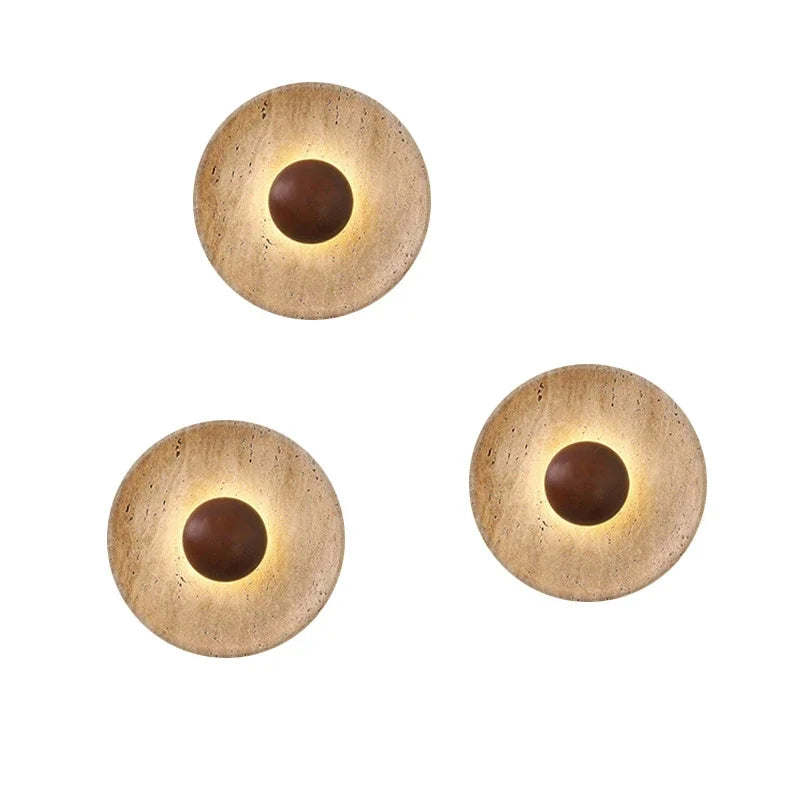 applique murale moderne pierre naturelle marron clair éclairage quotidien 25cm led salle manger chambre