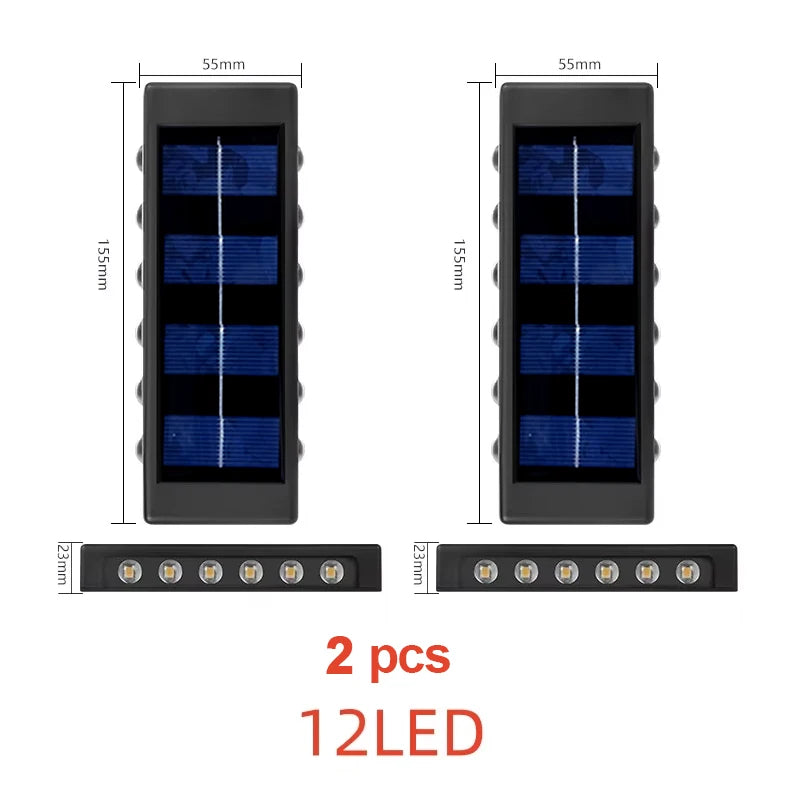 lumière solaire murale led led noir moderne minimaliste étancheextérieur