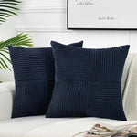 housses coussin polyester rayées modernes non toxiques opaques couleur beige marronclair blancvertmarine chambre
