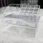 organisateur bijoux boîte transparente moderne poignées plastique grande taille cosmétiques maquillage soins peau