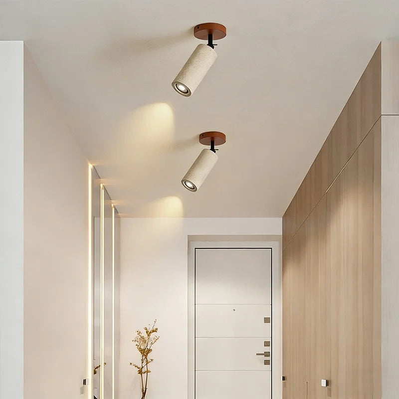 Spot mur moderne pierre abat jour travertin beige éclairage quotidien chambre cuisine