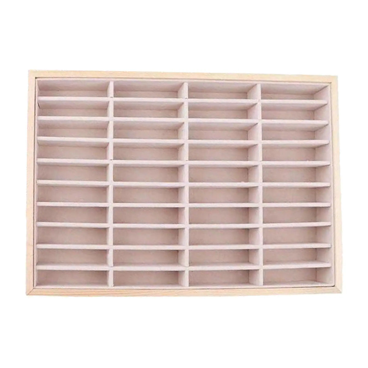 présentoir bijoux velours boîte rangement bambou compartiments bagues organisateur display showcase container