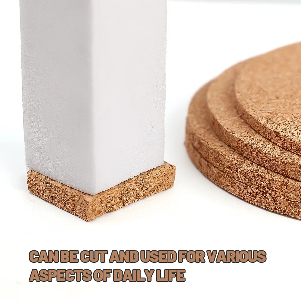 coasters liège marron clair simples rustiques antidérapants table decoration maison