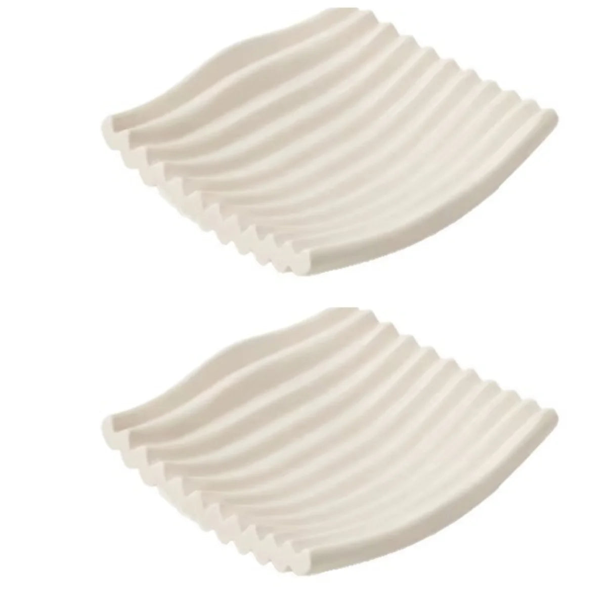 support savon blanc moderne rayures horizontales opalescent salle bain organisation éponge récurer plateau