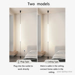 lampe sol moderne led blanc noir minimaliste pied stable câble alimentationflux lumineux élevé