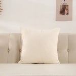 coussin peluche vert jaune rose gris clair texture bouclée moderne 60x60cm fixations