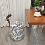 tabouret rotatif rembourré polyvalent bois massif vintage moderne coussin imprimé floral