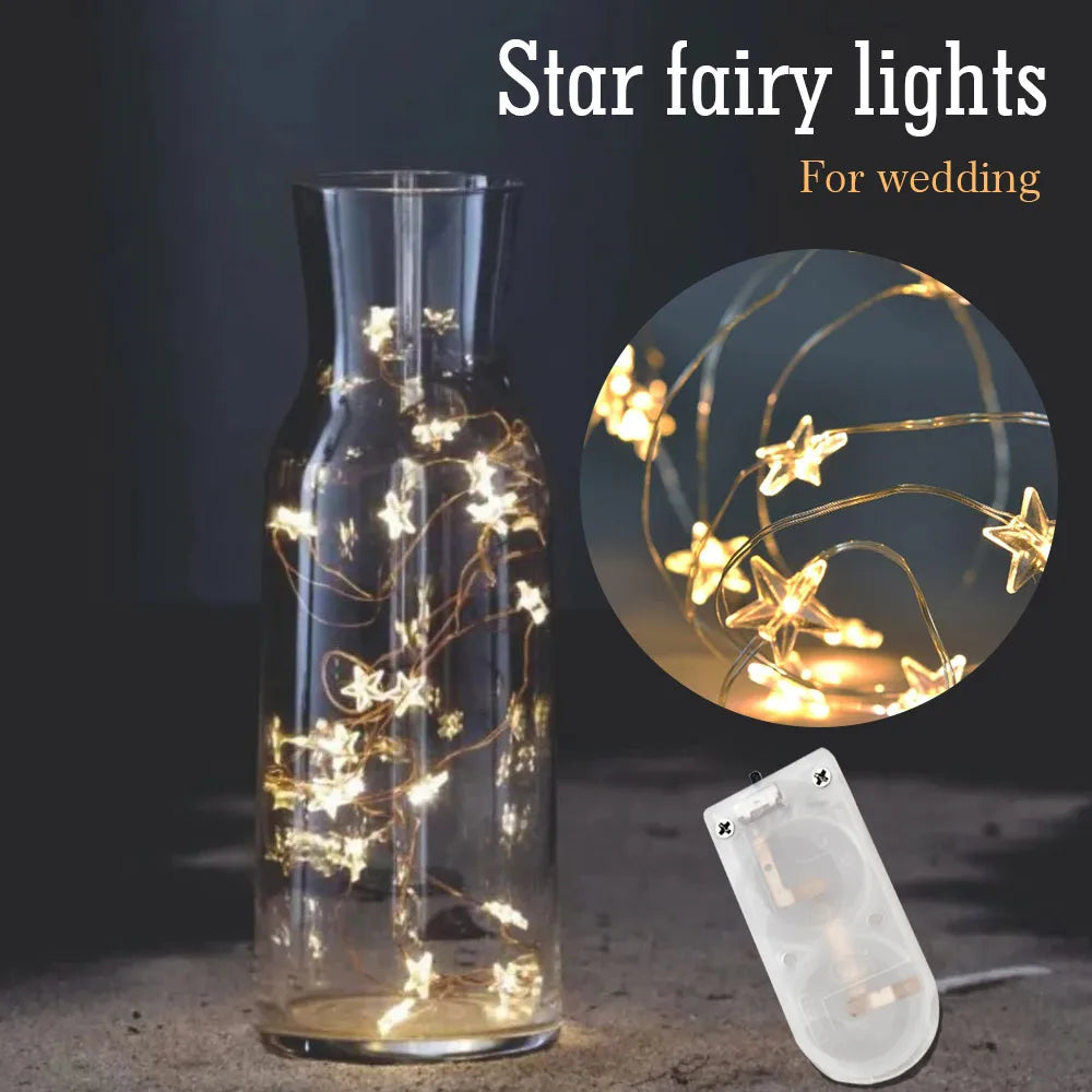 guirlande lumineuse étoiles dorées blanc chaud 4m 40 leds noel moderne