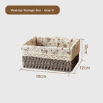 paniers rangement tissés imitation rattan floral beiges rustiques boho chic multifonctionnels stockage