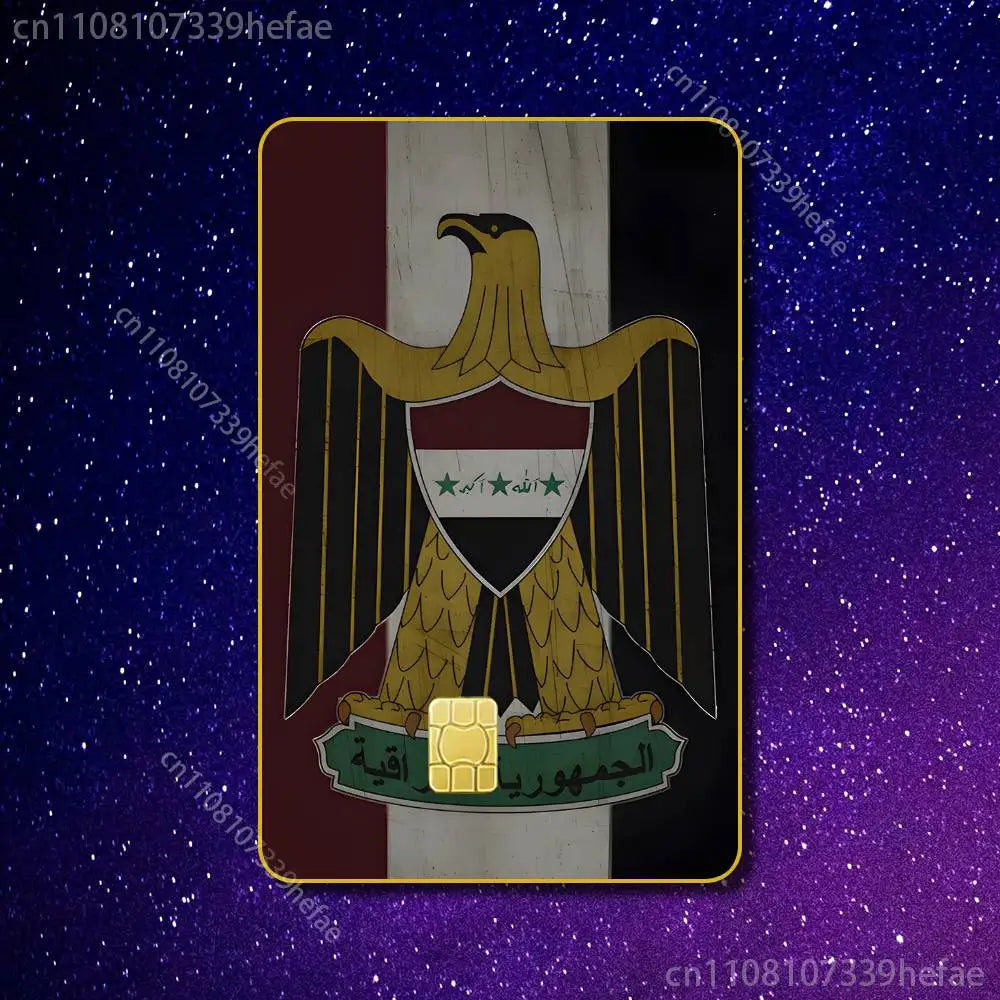 autocollant drapeau irakien aigle blason texte arabe républicain irak magasin carte