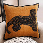 coussin bohème léopard géométrique marron noir blanc décoratif moderne élégant 45x45cm amovible lavable