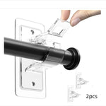 boucles rideau adhésives noires modernes fixes murales accessoires tringles volets universelsABS